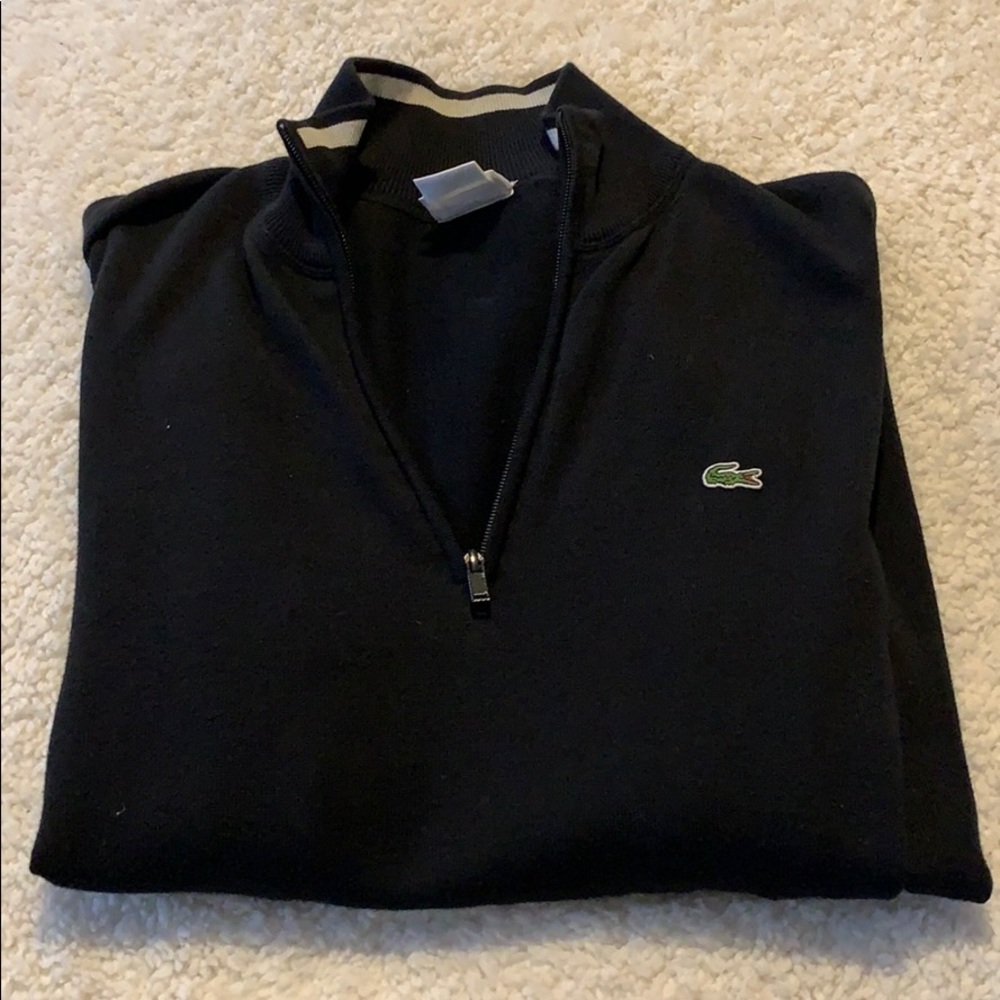 Lacoste Quarter Zip Sweater - Mens Medium